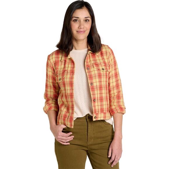 Toad&Co Plaid Jacket in Orange and Yellow - Picture 1 of 12